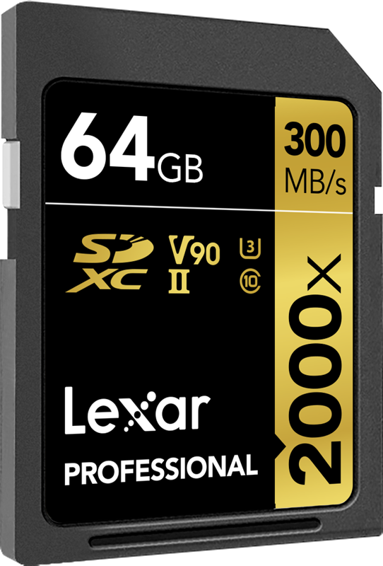 LEXAR PRO 2000X SDHC/SDXC UHS-II U3(V90) R300/W260 64GB