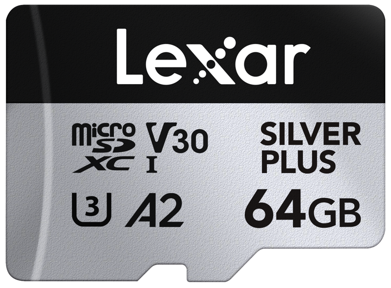 LEXAR MICROSDXC PROFESSIONAL SILVER PLUS UHS-I/U3/A2/4K R205/W100 (V30) 64GB