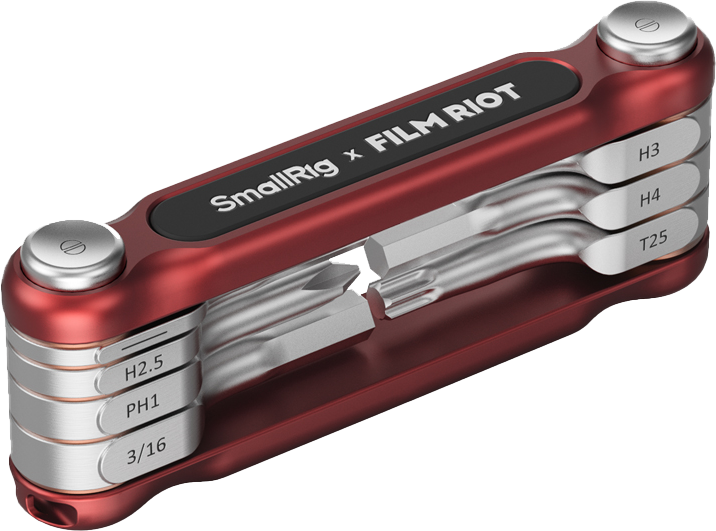 SMALLRIG 4811 X FILM RIOT 7-IN-1 FOLDING WRENCH SET WITH MULTIPLE ANGLE POSITIONING RED