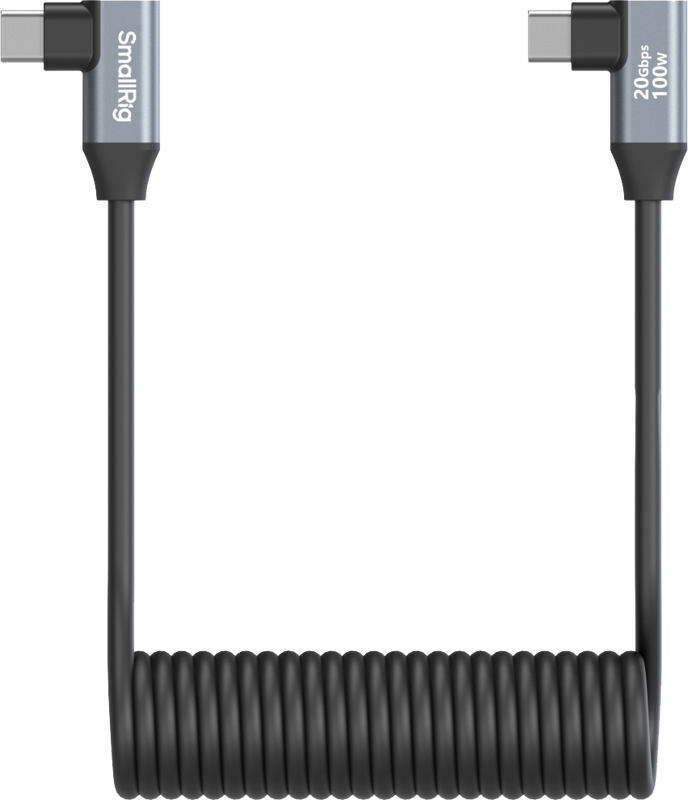 SMALLRIG 4793 USB-C ANGLED TO USB-C ANGLED COILED DATA CABLE