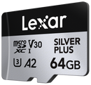 LEXAR MICROSDXC PROFESSIONAL SILVER PLUS UHS-I/U3/A2/4K R205/W100 (V30) 64GB