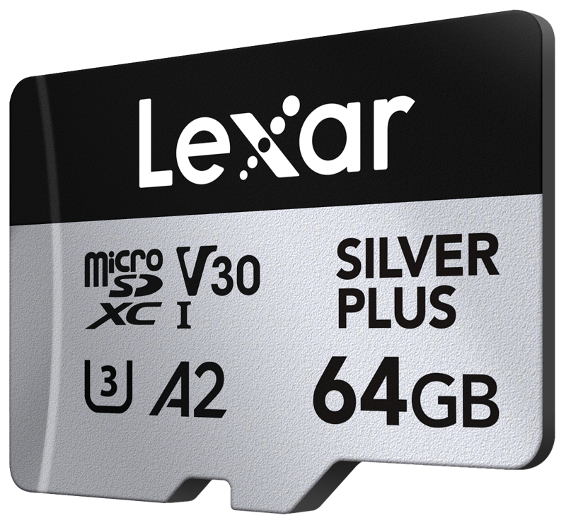 LEXAR MICROSDXC PROFESSIONAL SILVER PLUS UHS-I/U3/A2/4K R205/W100 (V30) 64GB