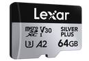 LEXAR MICROSDXC PROFESSIONAL SILVER PLUS UHS-I/U3/A2/4K R205/W100 (V30) 64GB