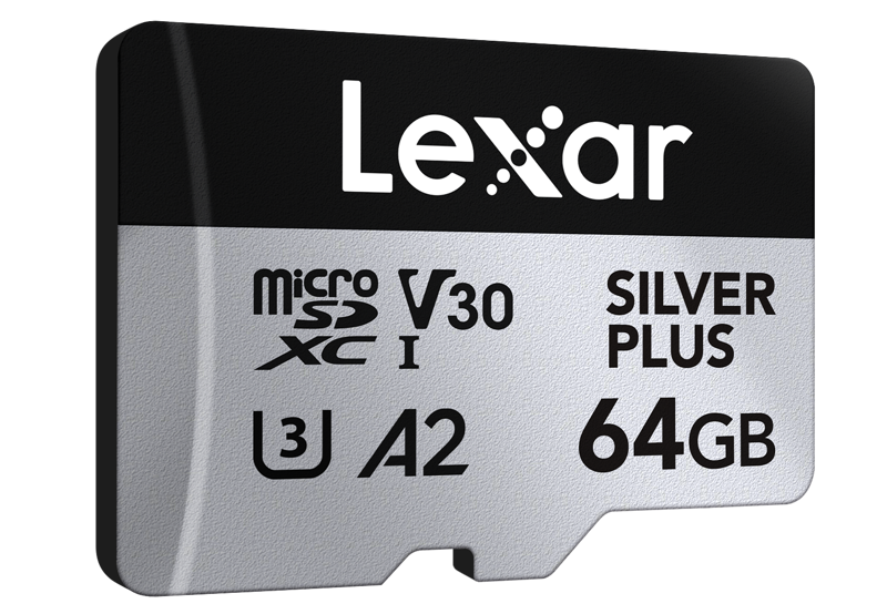 LEXAR MICROSDXC PROFESSIONAL SILVER PLUS UHS-I/U3/A2/4K R205/W100 (V30) 64GB
