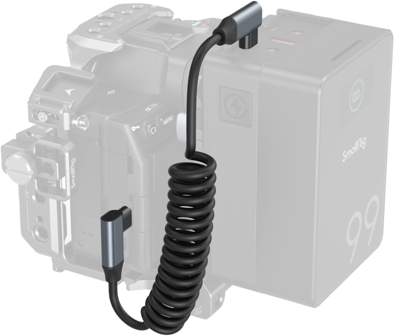 SMALLRIG 4793 USB-C ANGLED TO USB-C ANGLED COILED DATA CABLE