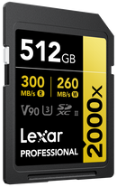 SDXC PRO 2000X UHS-II U3 R300/W260 (V90) 512GB