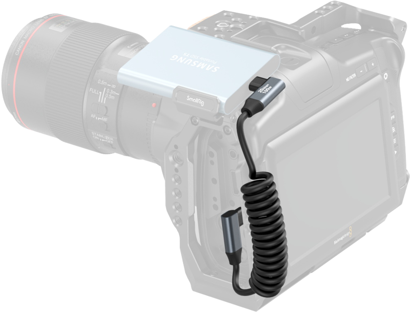 SMALLRIG 4793 USB-C ANGLED TO USB-C ANGLED COILED DATA CABLE