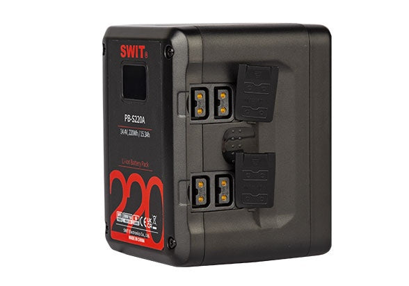 SWIT PB-S220A  MULTI SOCKET SQUARE CINE BATTERY, GOLD-MOUNT 220WH