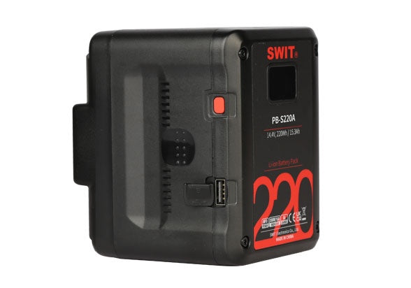 SWIT PB-S220A  MULTI SOCKET SQUARE CINE BATTERY, GOLD-MOUNT 220WH