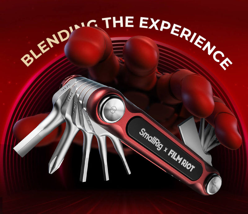 SMALLRIG 4811 X FILM RIOT 7-IN-1 FOLDING WRENCH SET WITH MULTIPLE ANGLE POSITIONING RED