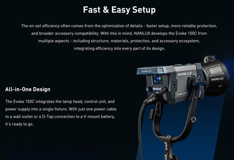 NANLUX Evoke 150C LED Full-color Spot Light with case