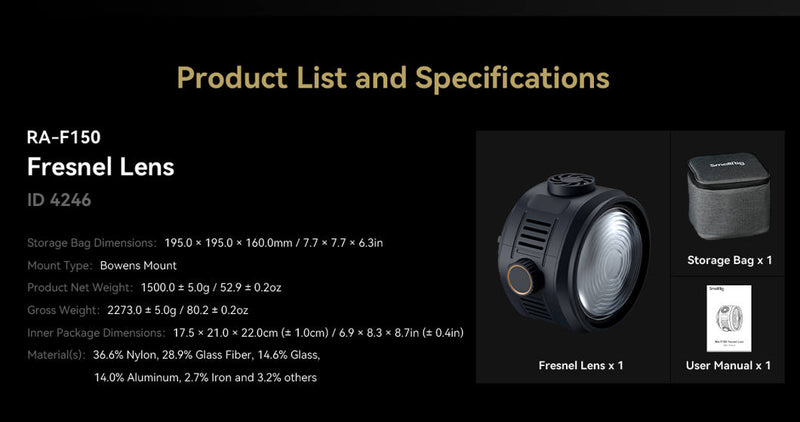 SMALLRIG 4246 FRESNEL LENS RA-F150