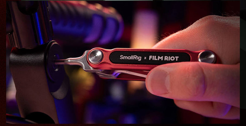 SMALLRIG 4811 X FILM RIOT 7-IN-1 FOLDING WRENCH SET WITH MULTIPLE ANGLE POSITIONING RED