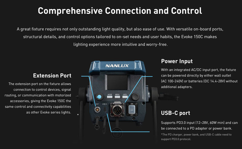 NANLUX Evoke 150C LED Full-color Spot Light with case