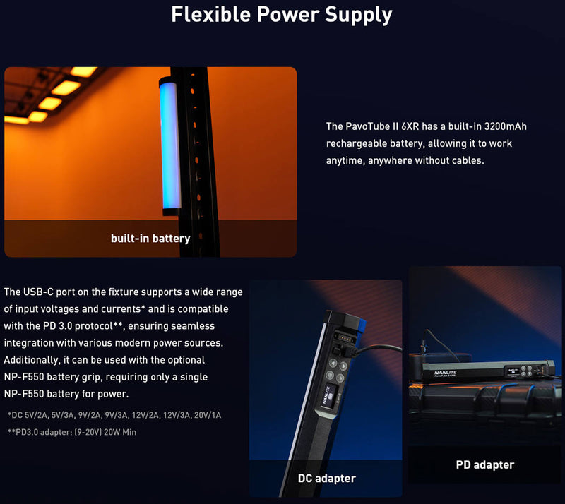 NANLITE PAVOTUBE II 6XR 8 LIGHT KIT