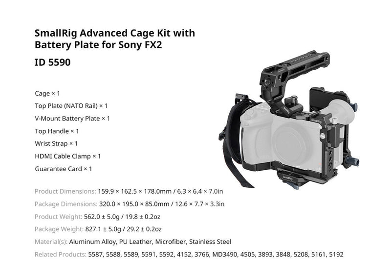 SMALLRIG 5587 CAGE FOR SONY FX2