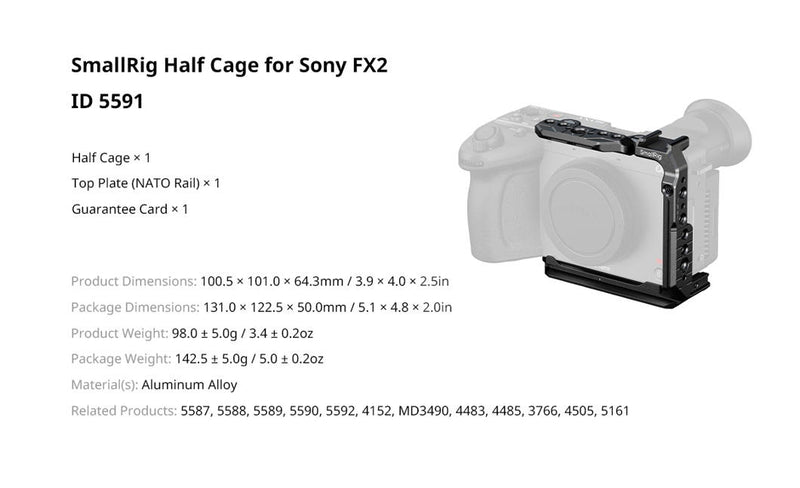 SMALLRIG 5587 CAGE FOR SONY FX2