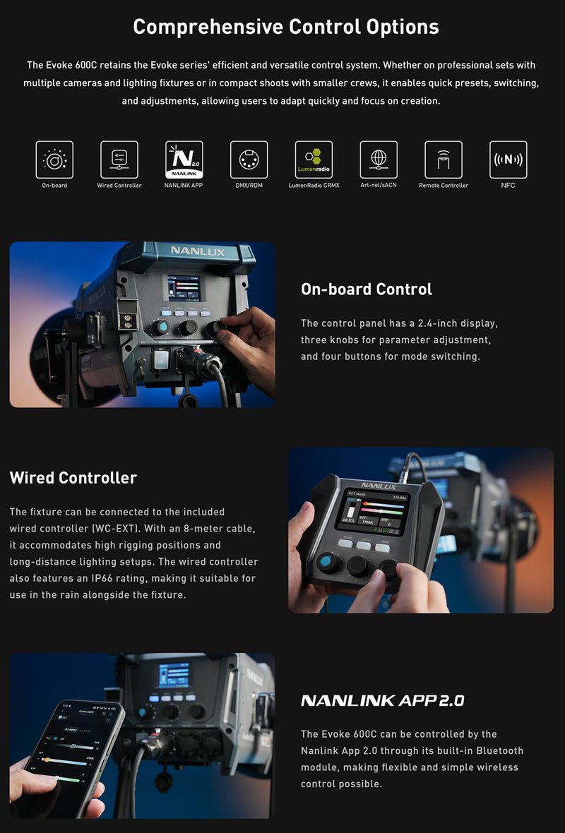 NANLUX Evoke 600C LED Full-color Spot Light with trolley case