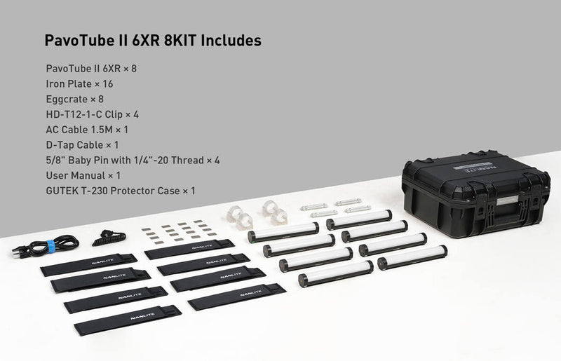 NANLITE PAVOTUBE II 6XR 8 LIGHT KIT