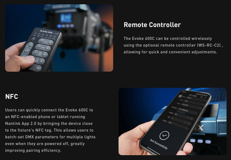 NANLUX Evoke 600C LED Full-color Spot Light with trolley case