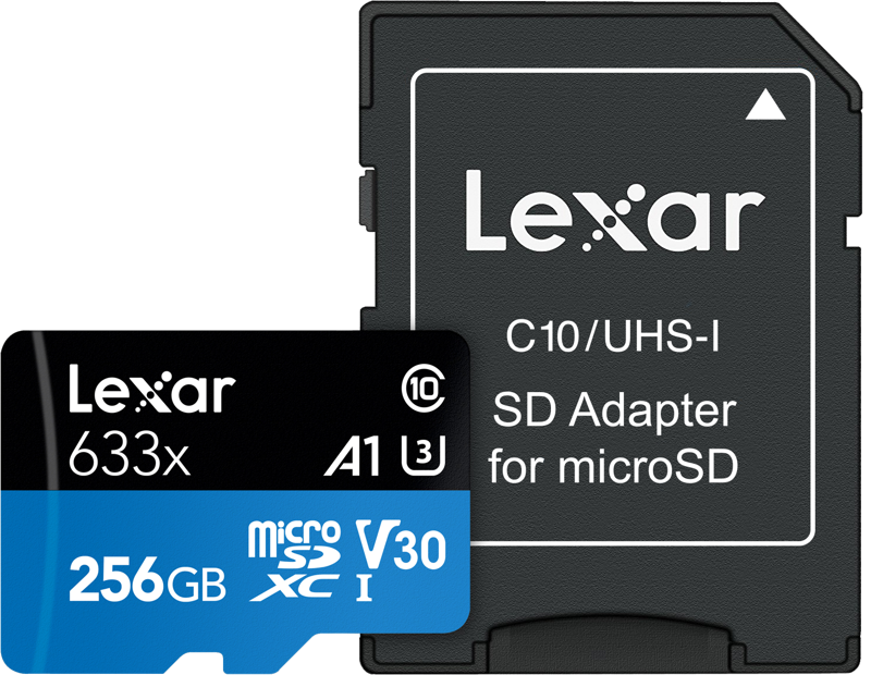 LEXAR PROFESSIONAL 256GB 633X MICRO SDXC UHS-I HS INCLUDING CARD ADAPTER