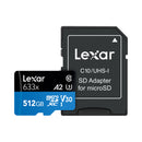 Lexar Micro SDXC 633x 512GB v30 R100 W45