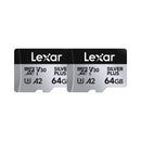 Lexar MicroSDXC Silver Plus 64GB V30 R205 W 150 2 Pak