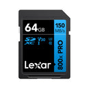 Lexar SDXC 800x 64GB V30 R150 W45