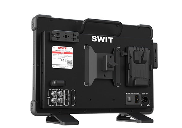 SWIT K15 | 15.4" HIGH-BRIGHT HDR F-HD SLIM FIELD MONITOR MED V-MOUNT OG STAND ADAPTER