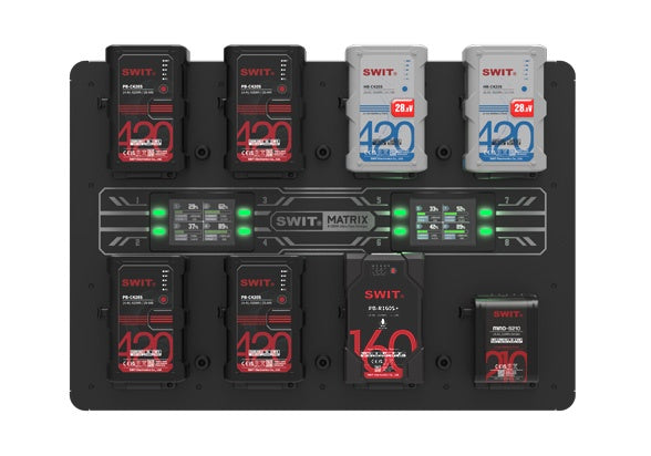 SWIT MATRIX-S8 8CH V-MOUNT MAX 6A TOP FAST SIMULTANEOUS 14V/28V WALL CHARGER, V-MOUNT