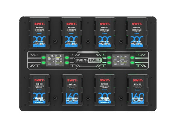 SWIT MATRIX-B8, 8CH B-MOUNT MAX 6A TOP FAST SIMULTANEOUS 14V/28V WALL CHARGER, B-MOUNT