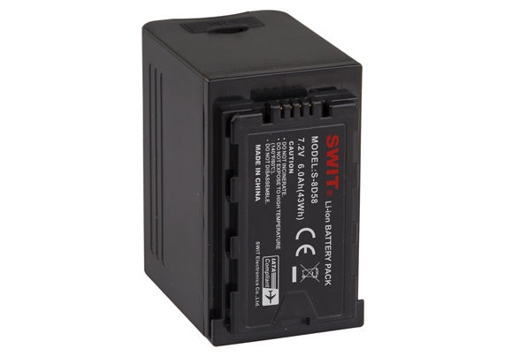 SWIT S-8D58 43WH PANASONIC VW-VBD58 4LED INDICATOR, DC OUTPUT, USB OUTPUT