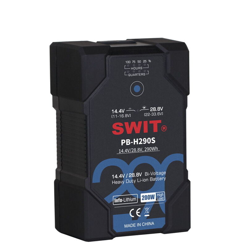 SWIT PB-H290S 14.4V/28.8V BI-VOLTAGE AUTO SWITCH V MOUNT BATTERY 290WH