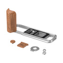 SmallRig 5984 L-Shaped Mount Plate with Wooden Handle for Fujifilm X-E5 (Rosewood, Silver)