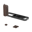 SmallRig 6237 L-Shaped Mount Plate with Wooden Handle for Fujifilm X-E5 (Ebony, Black)