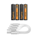 SmallRig 5769 Rechargeable Lithium Battery AAA (470mAh) with USB-C (4pcs)