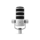 RØDE PodMic USB dynamisk mikrofon med USB-C, XLR og DSP, hvid