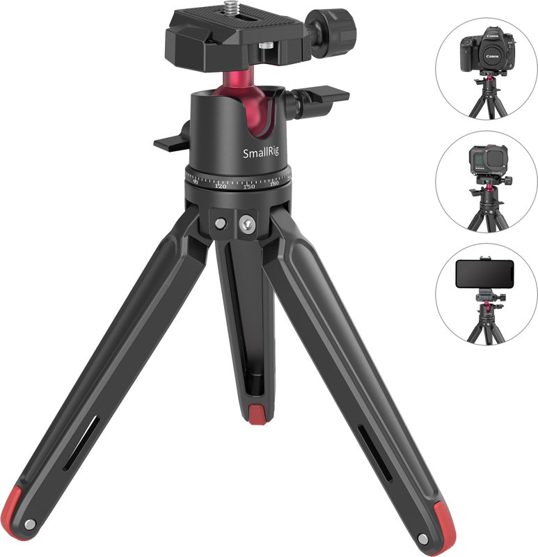 SMALLRIG 2664 TABLETOP MINITRIPOD WITH PANORAMIC BALLHEAD