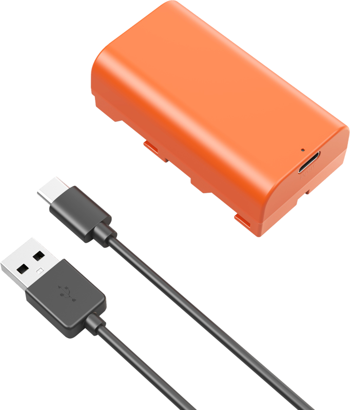 SMALLRIG 4971 NP-F550 USB-C GENOPLADELIGT BATTERI, ORANGE