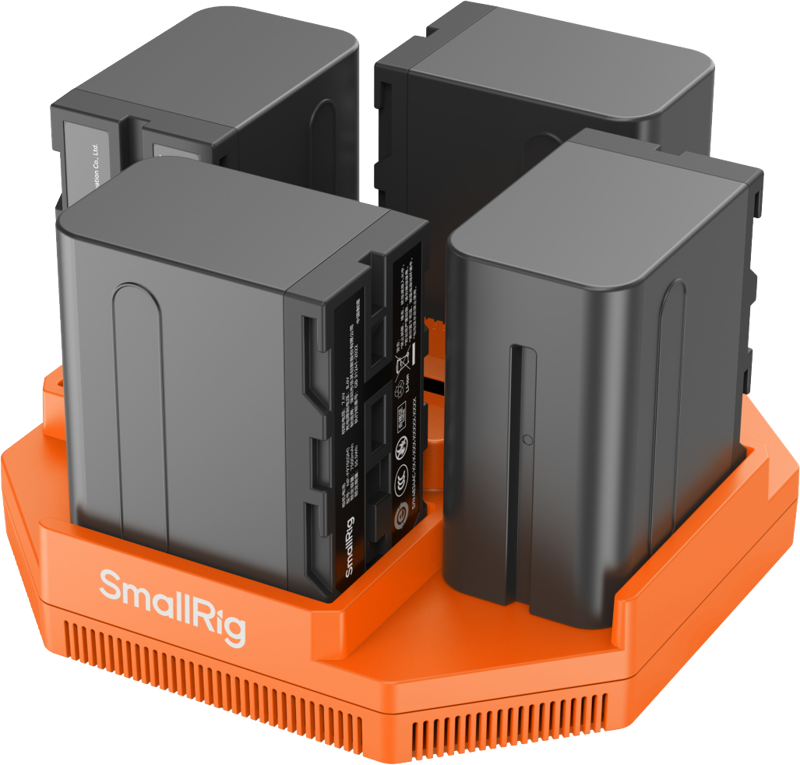 SMALLRIG 4837 NP-F 4-KANAL BATTERILADER ORANGE