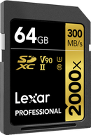 LEXAR PRO 2000X SDHC/SDXC UHS-II U3(V90) R300/W260 64GB