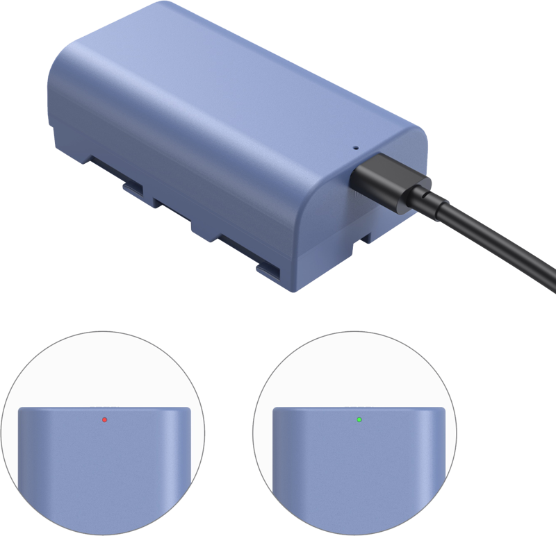 SMALLRIG 4971 NP-F550 USB-C GENOPLADELIGT BATTERI, BLÅ