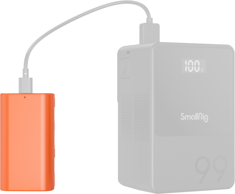 SMALLRIG 4971 NP-F550 USB-C GENOPLADELIGT BATTERI, ORANGE