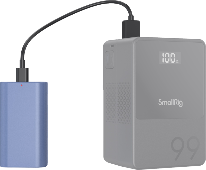 SMALLRIG 4971 NP-F550 USB-C GENOPLADELIGT BATTERI, BLÅ