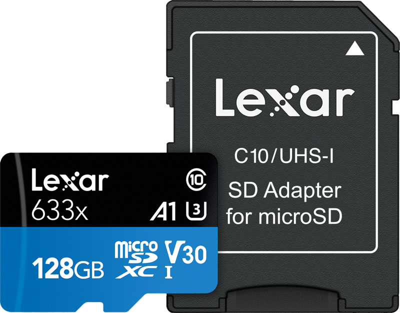 LEXAR 128GB 633X MICRO SDXC UHS-I HS MED ADAPTER