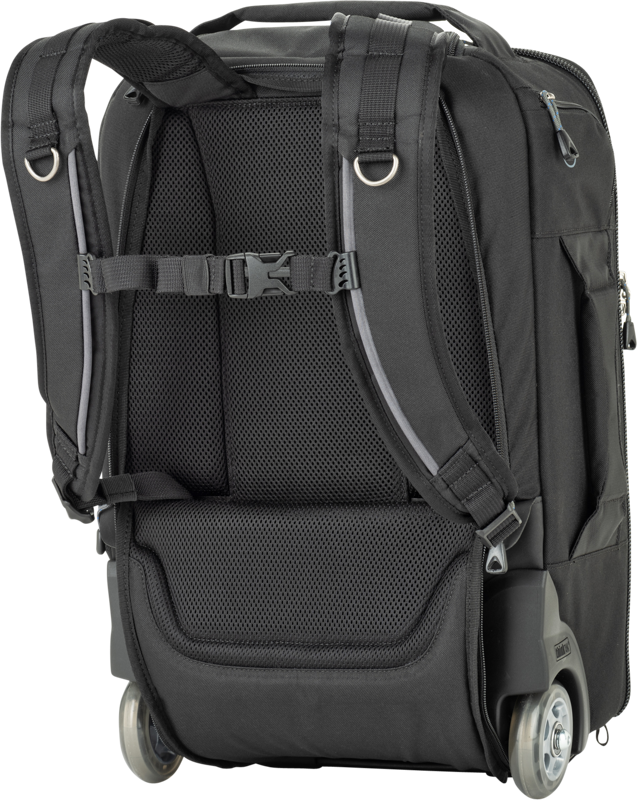 THINK TANK ESSENTIALS CONVERTIBLE ROLLING BACKPACK, BLACK