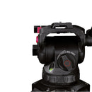 CARTONI FOCUS 8 FLUID HEAD  + CAMERA PLATE + 1 TELESCOPIC PAN BAR + TIE DOWN KNOB (WITH FLAT BASE FITTING)