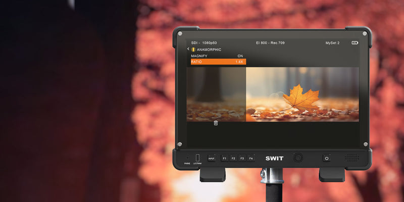 SWIT K15 | 15.4" HIGH-BRIGHT HDR F-HD SLIM FIELD MONITOR MED V-MOUNT OG STAND ADAPTER