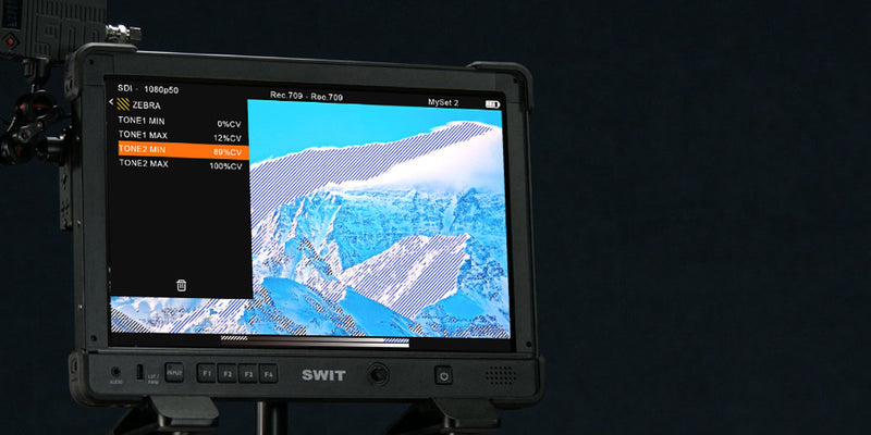 SWIT K15 | 15.4" HIGH-BRIGHT HDR F-HD SLIM FIELD MONITOR MED V-MOUNT OG STAND ADAPTER