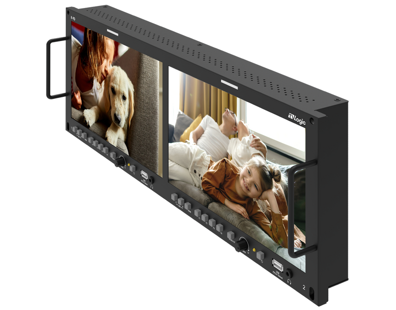 TVLogic R-9D: DUAL 10.1” 12G READY 4RU RACK-MOUNT MONITOR